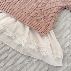 petit mainニットワンピ(100〜110cm)の画像