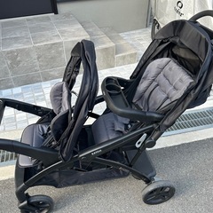 二人でゴーDX シングルタイヤ　KATOJI　二人乗りベビーカー　
2人乗りベビーカーの画像