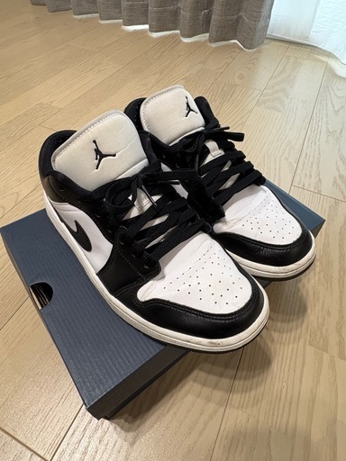 Jordan1 ローカットスニーカー ホワイト/ブラック　28cm
