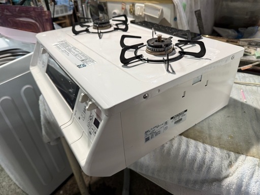 Paloma(パロマ) ガステーブル 水無し両面焼 都市ガス用 左強化力バーナー ナチュラルホワイト PA-360WHA-L