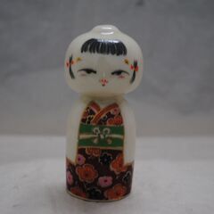 [1957]九谷焼　ミニこけし　2体セット　陶器　少女　手描きこけし　工芸品の画像