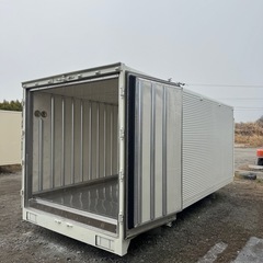 仕上げ済み！断熱材入り！横扉！お米の貯蔵庫に最適！バイクガレージ！使い勝手抜群！倉庫物置用 3トン保冷ロングワイドコンテナの画像