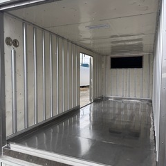 仕上げ済み！断熱材入り！横扉！お米の貯蔵庫に最適！バイクガレージ！使い勝手抜群！倉庫物置用 3トン保冷ロングワイドコンテナの画像