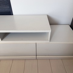  伸縮式テレビ台 白 収納 テレビ台 ホワイトの画像