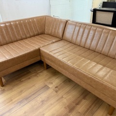 合皮キャメルソファ(左アーム)の画像