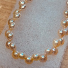 D8011【木場真珠店】 本真珠ネックレス コインパール 淡ピンクの画像