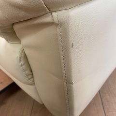 ◆中古◆格安◆美品◆合皮◆二人掛けソファ◆アイボリー◆フェイクレザー◆の画像