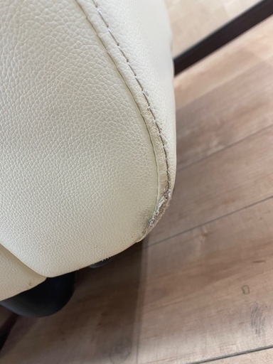 ◆中古◆格安◆美品◆合皮◆二人掛けソファ◆アイボリー◆フェイクレザー◆