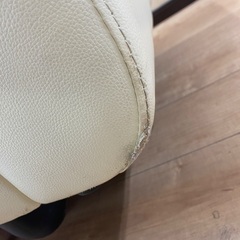 ◆中古◆格安◆美品◆合皮◆二人掛けソファ◆アイボリー◆フェイクレザー◆の画像