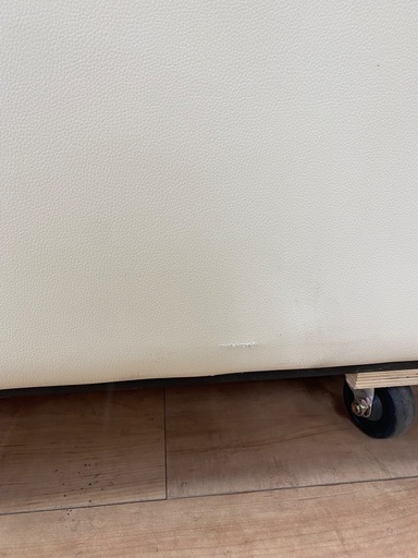 ◆中古◆格安◆美品◆合皮◆二人掛けソファ◆アイボリー◆フェイクレザー◆