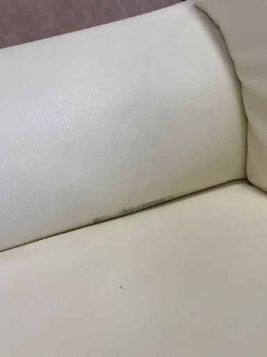 ◇中古◇格安◇美品◇合皮◇二人掛けソファ◇アイボリー◇フェイク