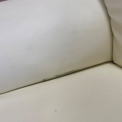 ◆中古◆格安◆美品◆合皮◆二人掛けソファ◆アイボリー◆フェイクレザー◆の画像