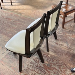 A2058🌟配送設置可‼️ 回転式、木製ダイニングチェア 2脚セット🌟の画像