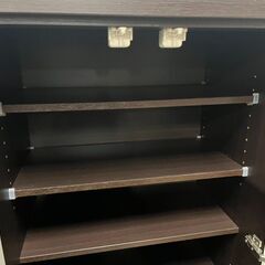 NITORI ニトリ 食器棚 コパン 60DB-DBR3 ダークブラン 幅60cm×奥行40cm×高さ180cm の画像