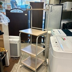 レンジ台 上棚付き スリム キャスター付  山善 中古 家具 キッチン収納の画像