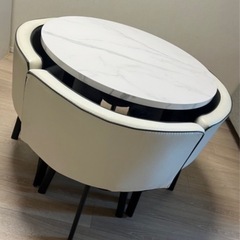 大理石調　テーブル　チェア４脚 セットの画像