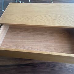 【無印良品】スチールユニットシェルフ用　ボックス　引出し２段　オーク材突板の画像