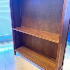 【引き取り限定】本棚・ウッドシェルフ（ブラウン）幅70cm｜コンパクトで使いやすいサイズ感の画像