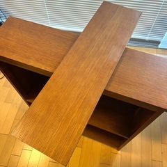 【引き取り限定】本棚・ウッドシェルフ（ブラウン）幅70cm｜コンパクトで使いやすいサイズ感の画像