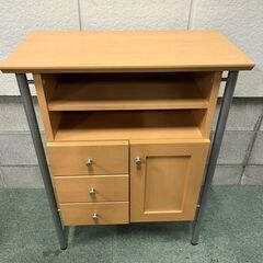 サニー 木製 電話台 収納棚 幅60cm×奥行30cm×高さ81cmの画像