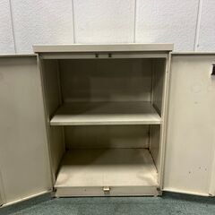 スチール製 2段 書庫 キャビネット 観音開き 事務所 オフィス 会社 幅60cm×奥行45cm×高さ80cm の画像