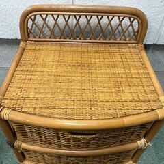 藤製 3段 チェスト 整理箪笥 衣服収納 小物収納 幅50cm×奥行40cm×高さ73cm の画像