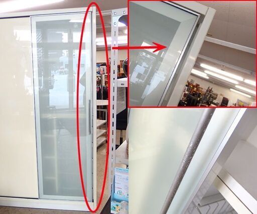 使用感強 食器棚 幅120cm 高さ206cm 大型 キッチン収納 引き戸タイプ ホワイト系 ☆ 札幌市 北区 屯田 