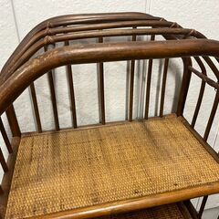 藤製 収納ラック 飾り棚 ラタン インテリア 幅60cm×奥行43cm×高さ160cm の画像