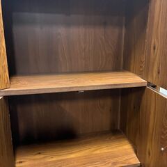 木製 5段 収納棚 本棚 観音扉 幅60cm×奥行30cm×高さ180cm の画像