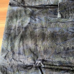 京都　着物　紺、深緑柄の画像