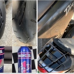 送料無料も タイヤ前後新品 ホンダ スマートディオ 低燃費 水冷4ストロークエンジン トゥデイ dioジョグ 原付スクーター 傷割れ多めの画像