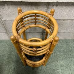 藤製 傘立て 円柱 ラタン インテリア 幅31cm×奥行31cm×高さ57cm の画像
