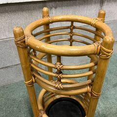 藤製 傘立て 円柱 ラタン インテリア 幅31cm×奥行31cm×高さ57cm の画像