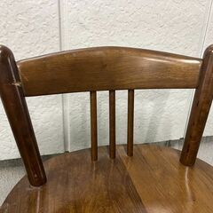 木製 カウンターチェア バーチェア 回転 アンティーク調 直径45cm×高さ85cm（座高64cm） の画像