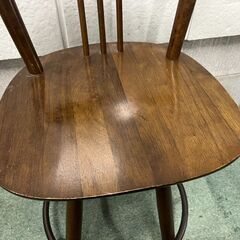 木製 カウンターチェア バーチェア 回転 アンティーク調 直径45cm×高さ85cm（座高64cm） の画像