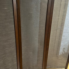 衝立　パーテーション 木製フレーム アジアン風　和風　洋服 三つ折り式の画像