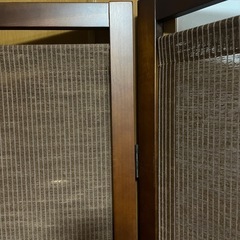 衝立　パーテーション 木製フレーム アジアン風　和風　洋服 三つ折り式の画像