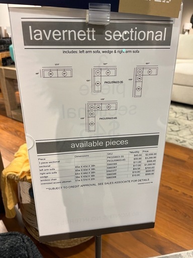 Ashley HomeStore LAVERNETT ラバーネット 3ピース セクショナルソファ（チャコール系）/ 1〜3年使用 