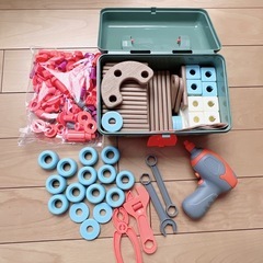 子供用おもちゃ 工具箱 DIY 組み立てシミュレーション ネジビルディングセットの画像