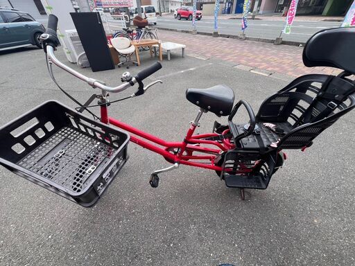 ?BRIDGESTONE GREEN LABEL?チャイルドシート付き自転車?20インチ?カゴ大きめ?JH7C05447?防犯登録可能
