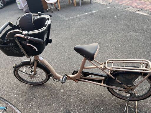 ?MARUISHI?チャイルドシート付き自転車?20インチ?ベージュ?A17ALZ0287?No.1350?