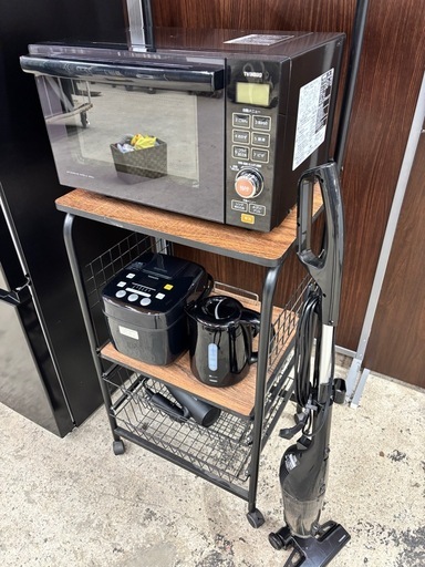 年式新しめ✨ おしゃれブラック家電7点セット  冷蔵庫 / 洗濯機 / オーブンレンジ / 炊飯器 / 電気ケトル / ヘアドライヤー