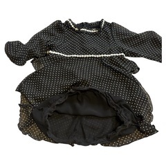✨美品✨ハッシュアッシュ 100 ワンピース ドット柄　発表会 卒園式 黒の画像
