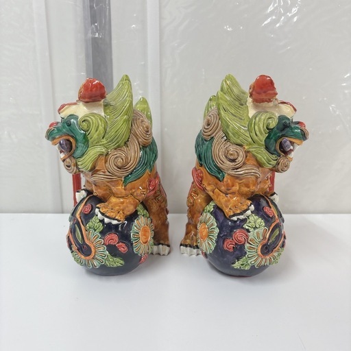 I604 ? 美品♪ シーサーの置物 ２体セット ⭐ クリーニング済