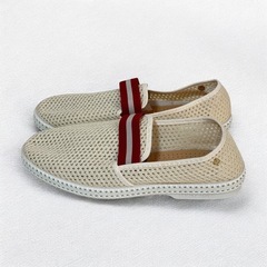 リヴィエラ メッシュ スリッポン 25.5 軽量 カジュアル デッキ フラットシューズ 夏の画像