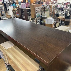 コンセント付き座卓 ブラウン 木製 中古の画像