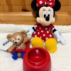 ぬいぐるみ　ミニーちゃん　ダッフィー　キャンディポットの画像