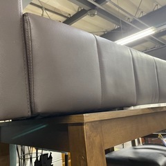 2Pソファ ブラック 革製 床置きタイプ  ローソファ 中古の画像