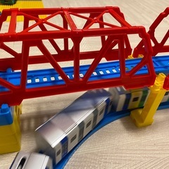 プラレール互換 鉄道レールセット 高架鉄橋付きの画像