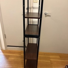 スチール×木製 4段ラック／本棚・収納棚（状態良好）の画像